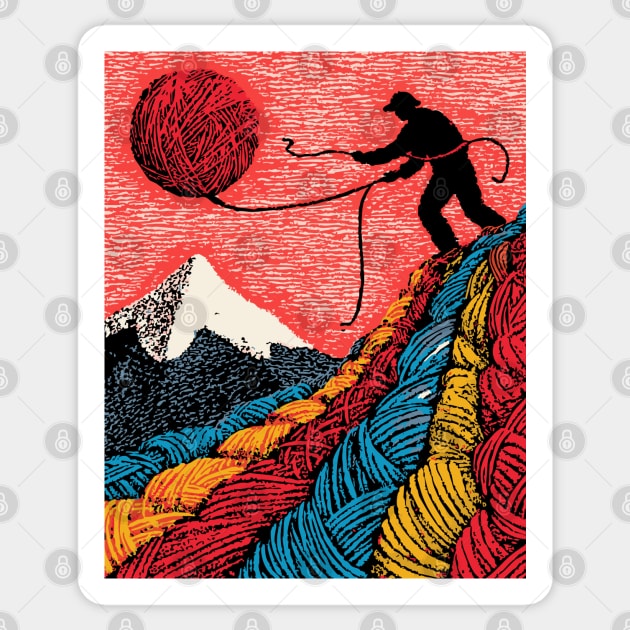 Metaphysical Art - Knitting a New Reality Sticker by TuncGK